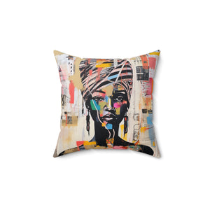 Artsy Faux Suede Square Pillow