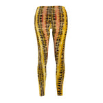 Load image into Gallery viewer, Mustard Shibori Print Yoga Pants Leggings
