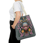 Load image into Gallery viewer, “She Defies” Tote Bag Gray
