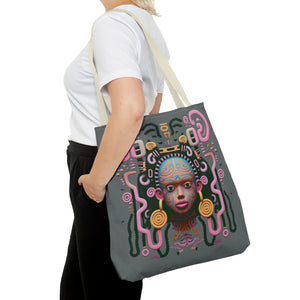 “She Defies” Tote Bag Gray