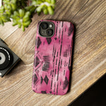 Load image into Gallery viewer, Pink and Black Tribal  phone Case
