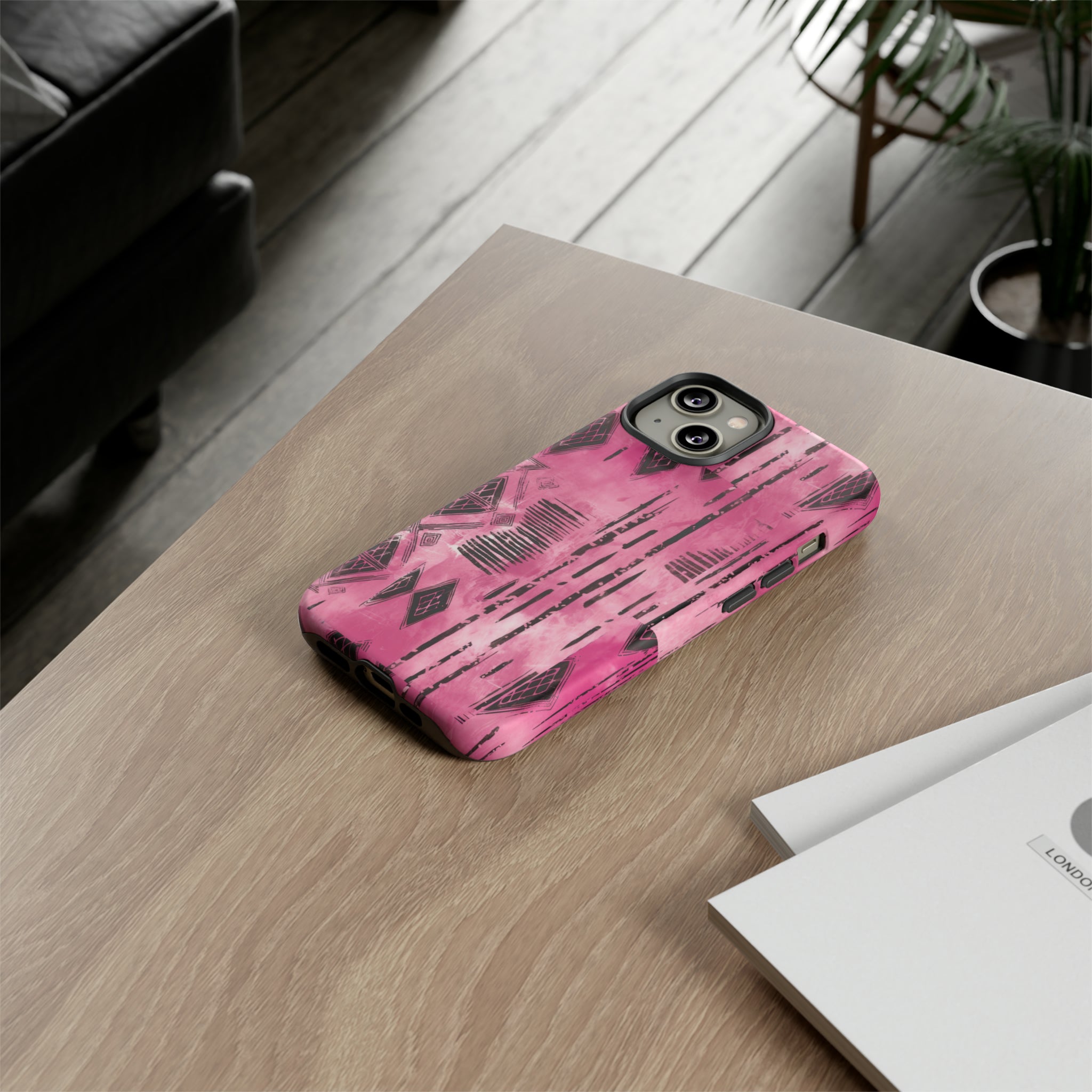 Pink and Black Tribal  phone Case