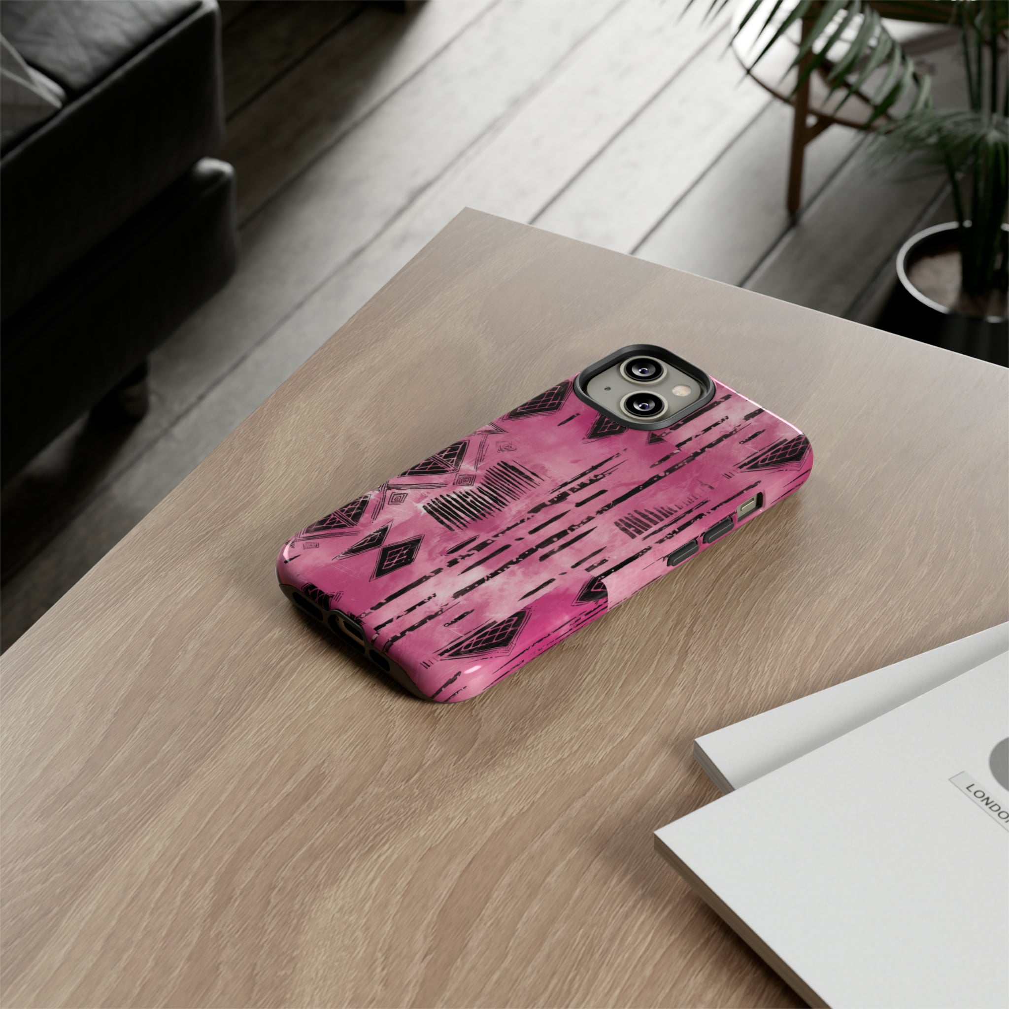 Pink and Black Tribal  phone Case