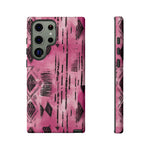 Load image into Gallery viewer, Pink and Black Tribal  phone Case
