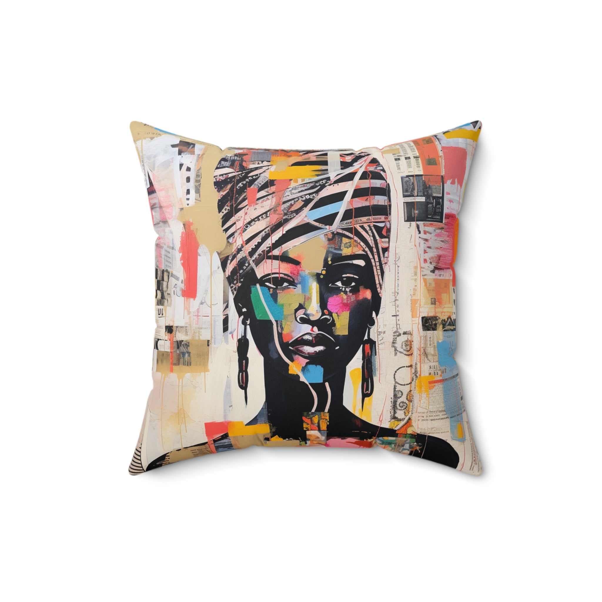 Artsy Faux Suede Square Pillow