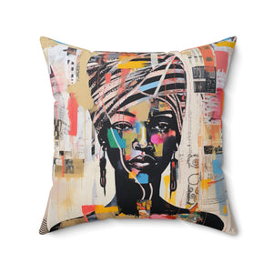 Artsy Faux Suede Square Pillow