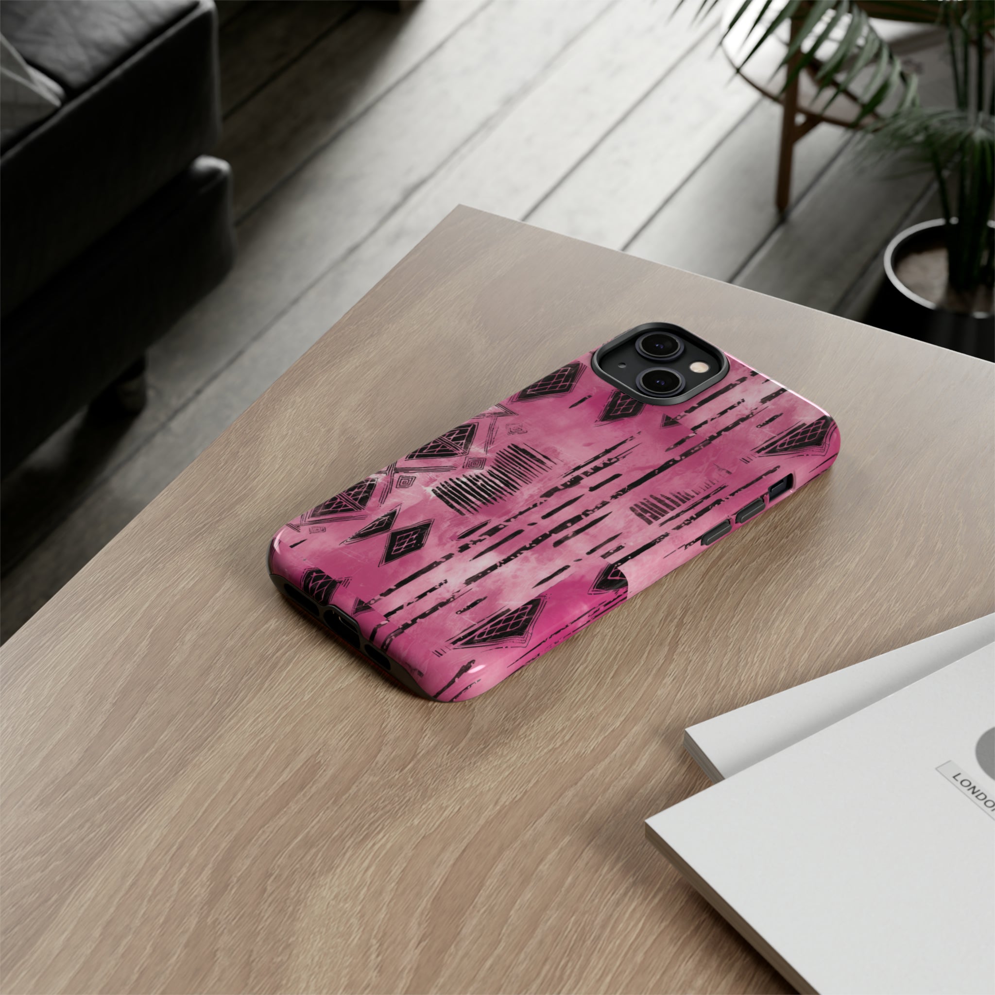 Pink and Black Tribal  phone Case