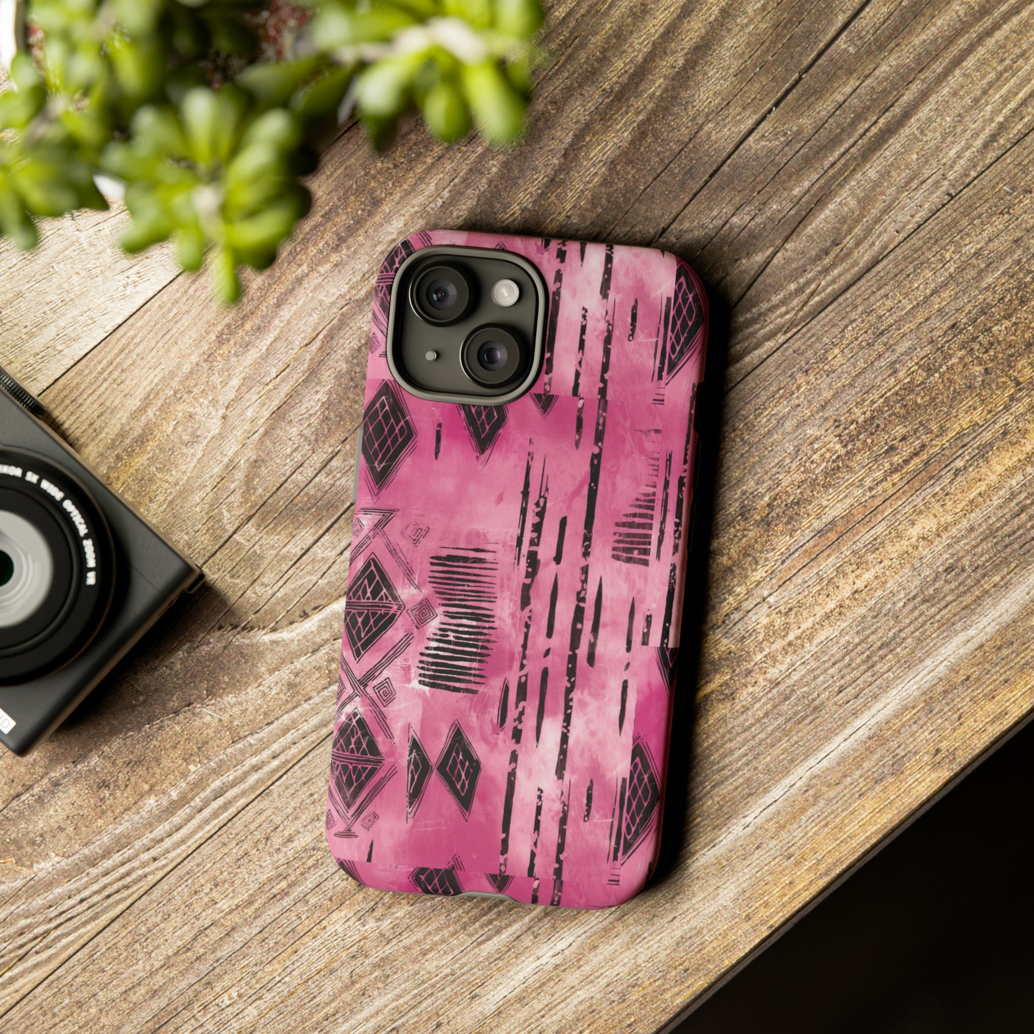 Pink and Black Tribal  phone Case