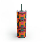 Load image into Gallery viewer, Kente Print Skinny Tumbler, 20oz
