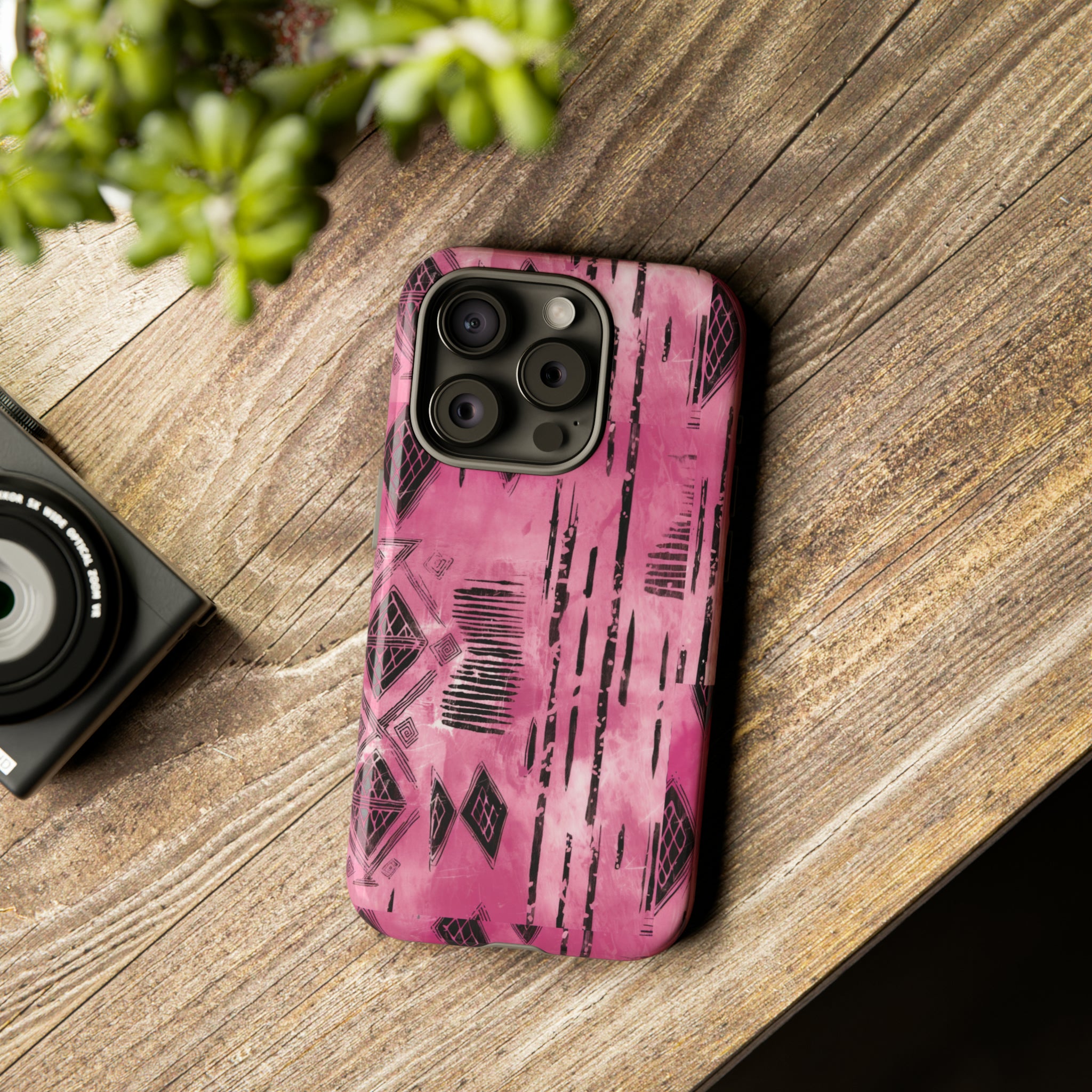 Pink and Black Tribal  phone Case