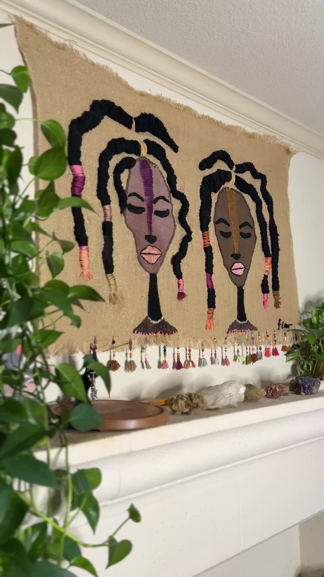 Large Hand Embroidered Wall Art Sisterhood Series